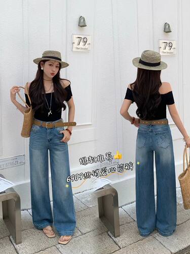 EP2026年夏季新款薄款百搭显瘦阔腿牛仔裤6909