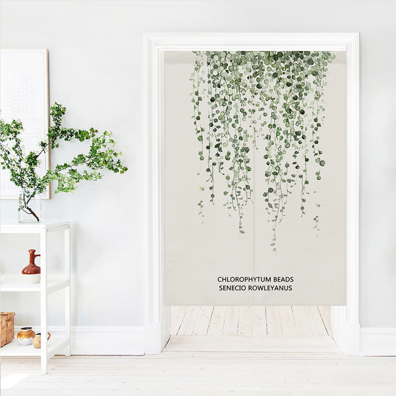 北欧风家用免打孔门帘隔断帘布艺