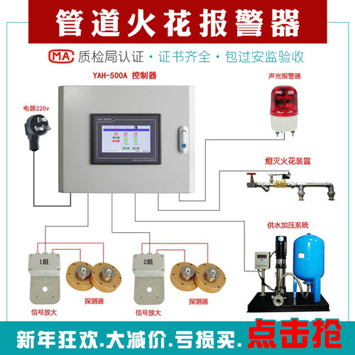 永安管道火花报警器主机探测器