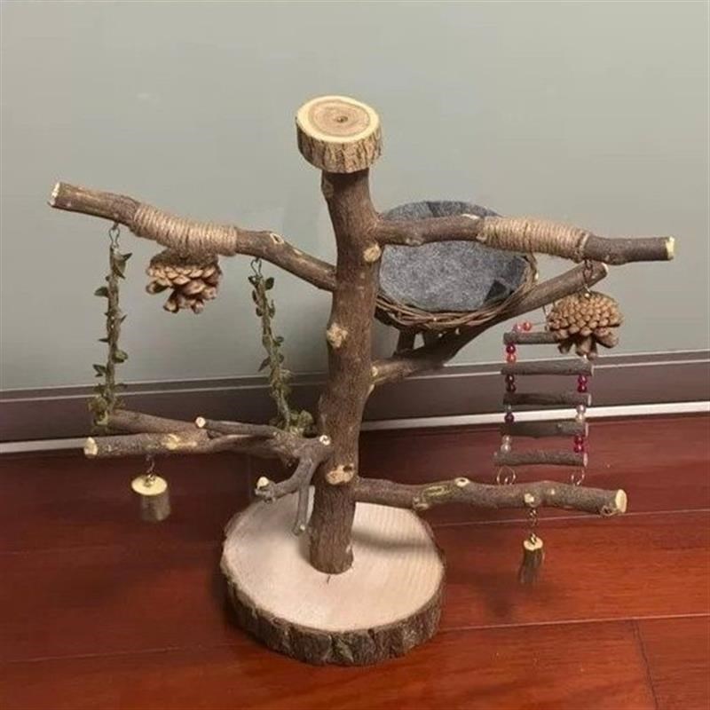 蜜袋鼯松鼠攀爬玩具树枝站架小鼬鼠训练架落地式游戏架宠物窝用品