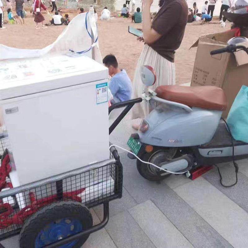 踏板摩托车尾箱电动自行车后面挂小拖车三轮车拉货拖斗牵引摆摊车