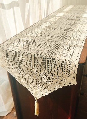 工厂北欧田园纯棉钩花电视柜餐边柜斗柜鞋柜餐桌茶几桌布桌旗