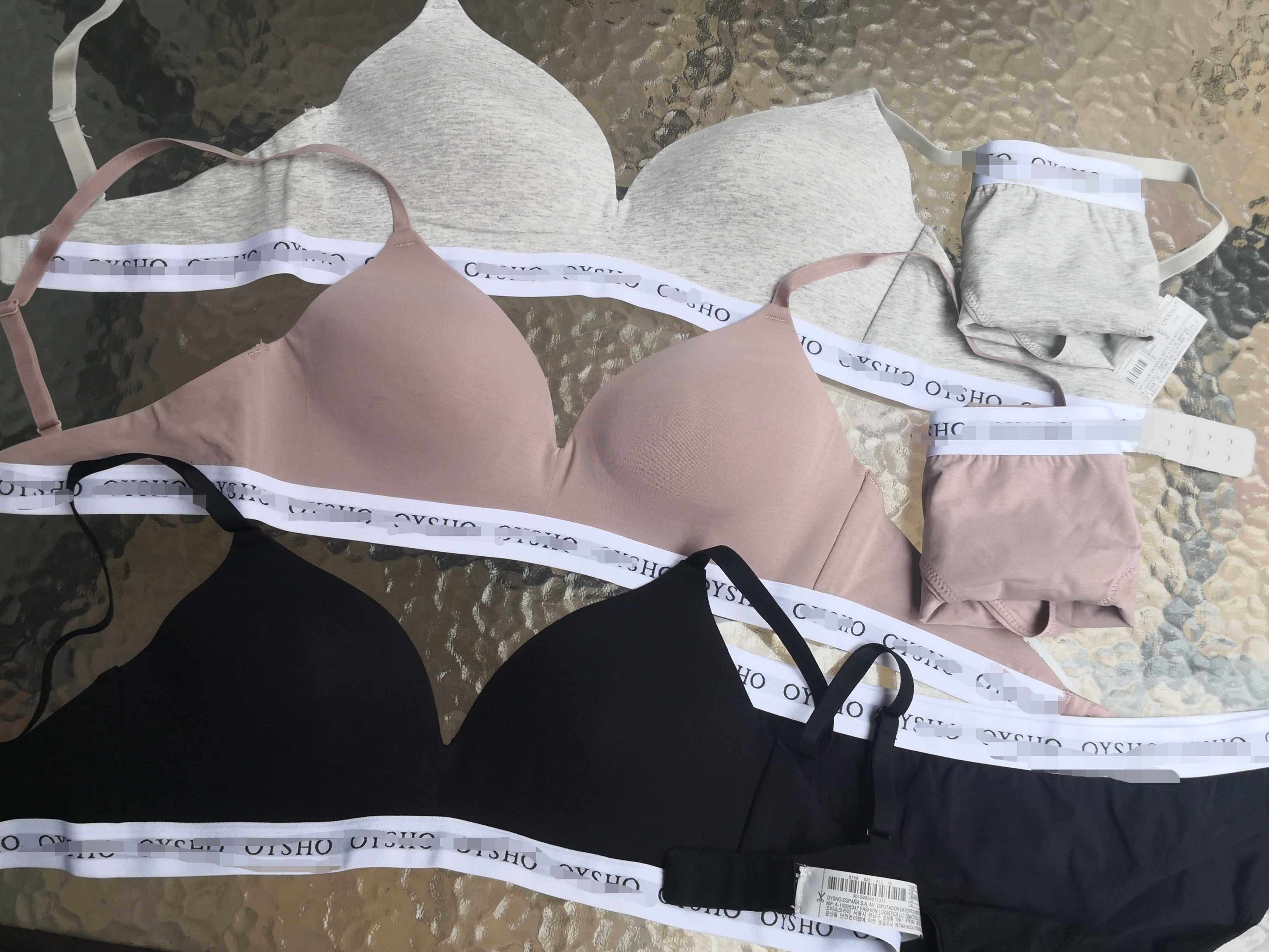 纯原外贸O家纯棉运动舒适文胸套装少女薄款无钢圈睡眠哺乳内衣