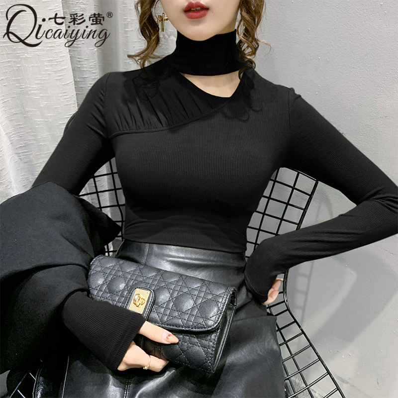 黑色高领打底衫女秋冬2021新款内搭锁骨紧身上衣磨毛加绒长袖T恤|msdalam kategori Butik wanita / wanita, baju-T - dari Buy2taobao.com untuk memberikan perkhidmatan ejen Taobao profesional membeli