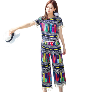 棉绸睡衣女夏季绵绸套装可外穿短袖薄款清新两件套夏天家居服大码