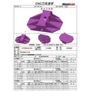 mastercam自动程序单x9 9.1 2017 2021 2022程式单刀具清单