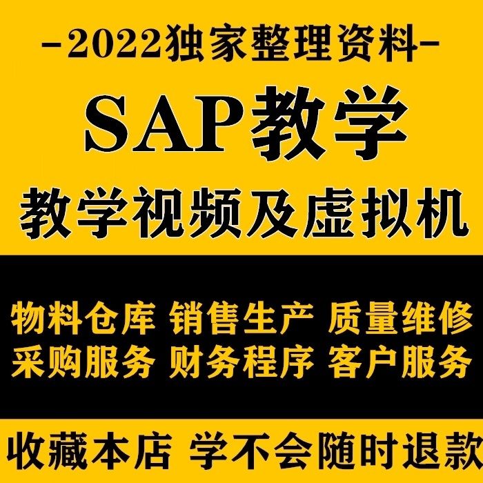 SAP培训 视频 书籍 SAP 全套流程 新 视频课程 练习虚拟机图片