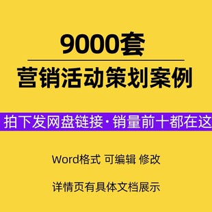 营销活动策划案例推广方案市场开业宣传年会企划执行方案素材
