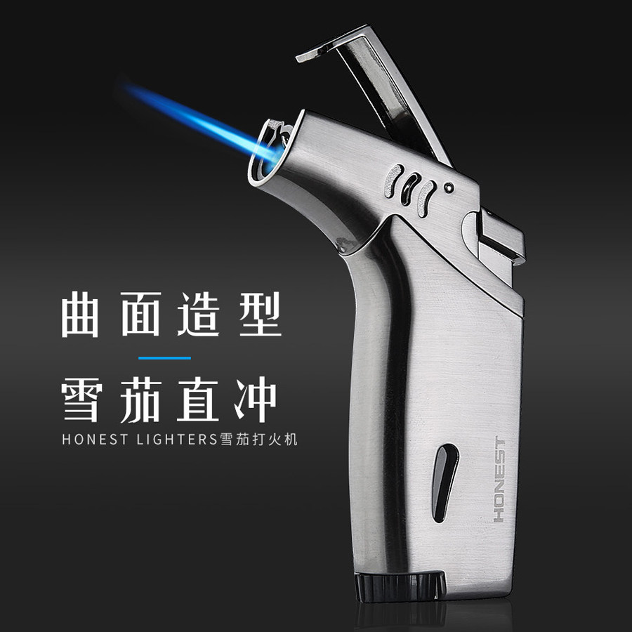 充气打火机百诚金属弯头大气直冲图片