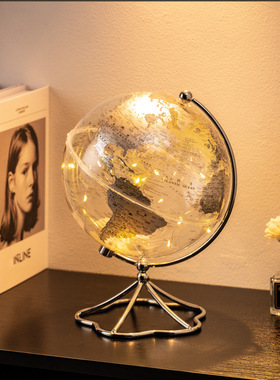 高档透明地球仪摆件客厅摆件家居电视柜办公室玄关酒柜装饰品