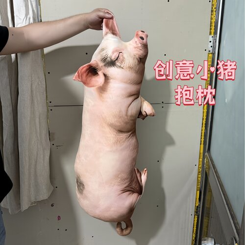 仿真抽象小猪印花抱枕玩具公仔靠枕动物模型玩具沙发摆件解压玩偶