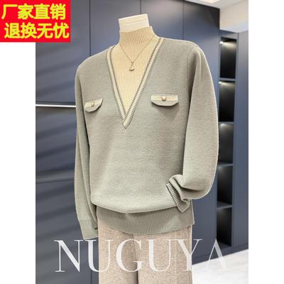 时尚高领针织衫女妈妈装冬装新款上衣气质加绒加厚中老年毛衣打底