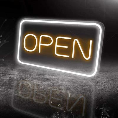 亚马逊新款USB5v透明亚克力open灯牌店铺营业标志装饰LED霓虹灯