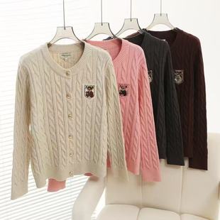 2025秋季新款女装学院风软糯绞花针织毛衣开衫外套TTCK258906R