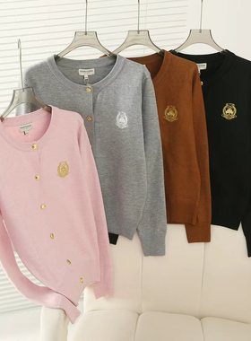 2025秋冬新款女装学院风复古休闲刺绣针织衫毛衣开衫TTCK258906P