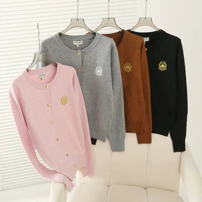 2025秋冬新款女装学院风复古休闲刺绣针织衫毛衣开衫TTCK258906P