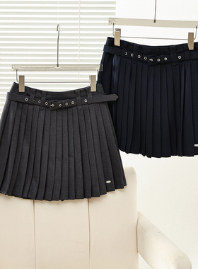 赵露思同款2025秋冬新款学院风休闲A字百褶半身裙女TTWH258TCBB