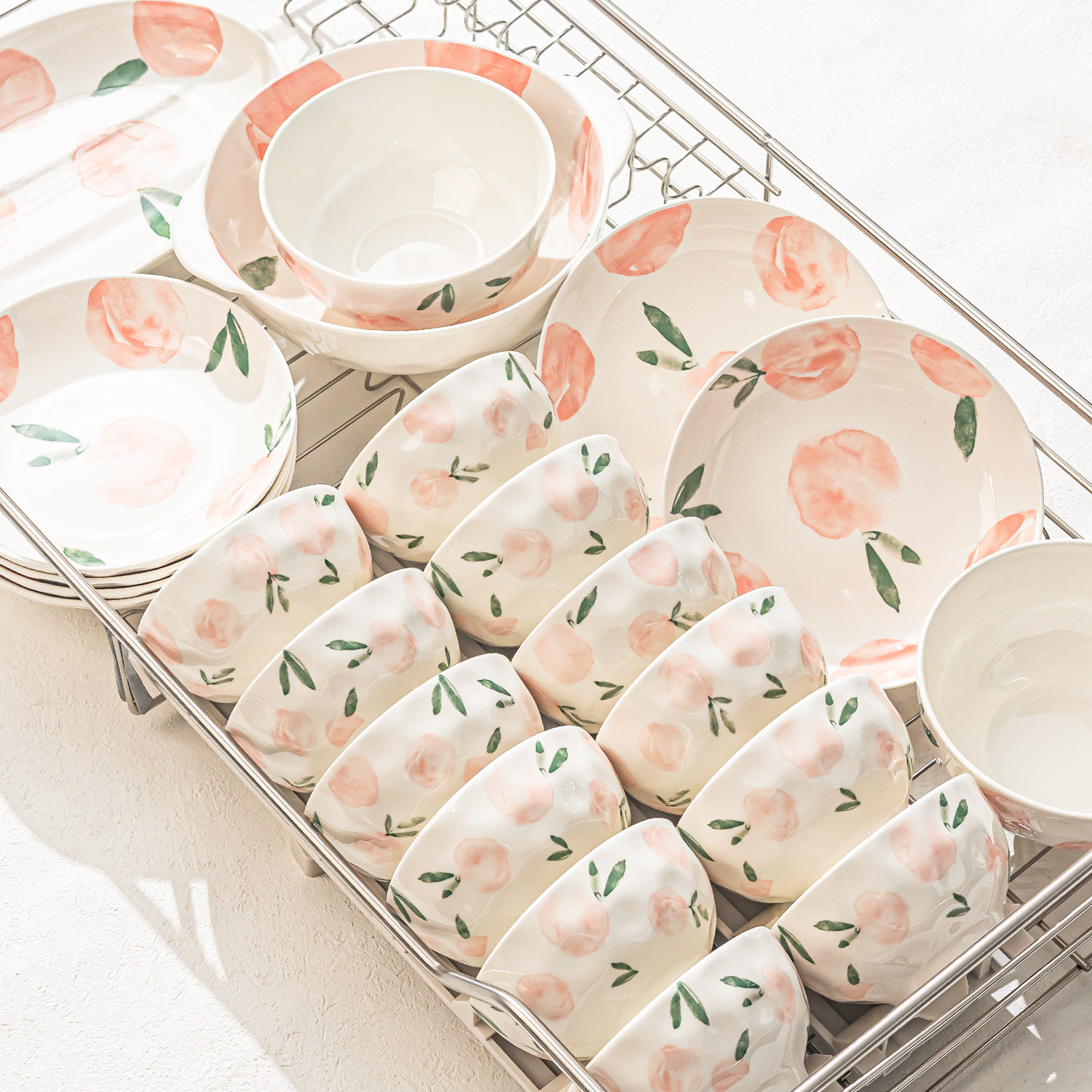 碗碟套装家用2026新款高颜值釉下彩陶瓷碗盘碗筷餐具新婚乔迁之喜