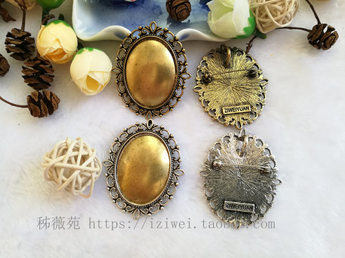 diy宝石刺绣吊坠两用别针