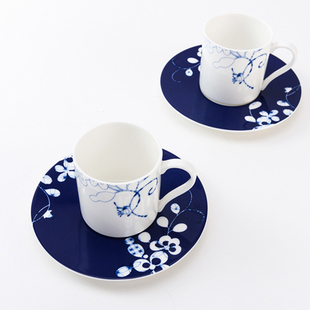 隆达骨瓷咖啡杯碟简约意式 浓缩杯小容量茶杯碟2杯2碟组合礼物微瑕