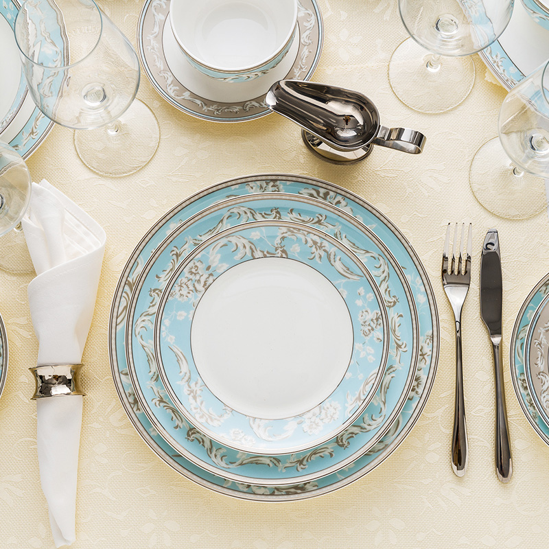 隆达骨瓷欧式浮雕餐具碗盘