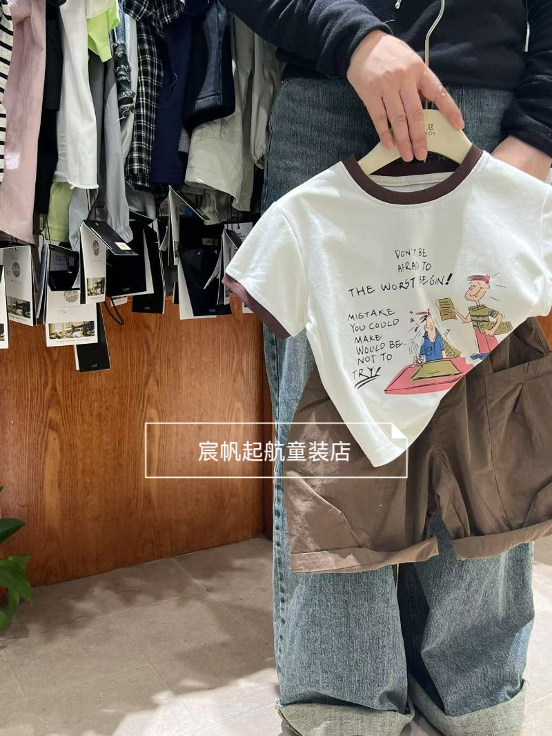 灰翅膀男童短袖T恤新款纯棉夏装上衣儿童夏款衣服图片