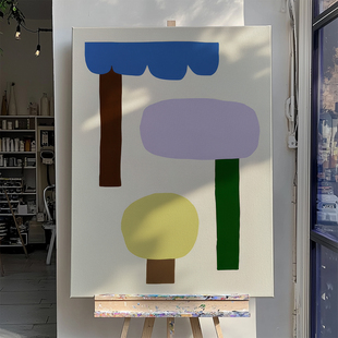 umbluela 简约现代抽象装饰画小众客厅大幅落地画卧室竖版单幅画