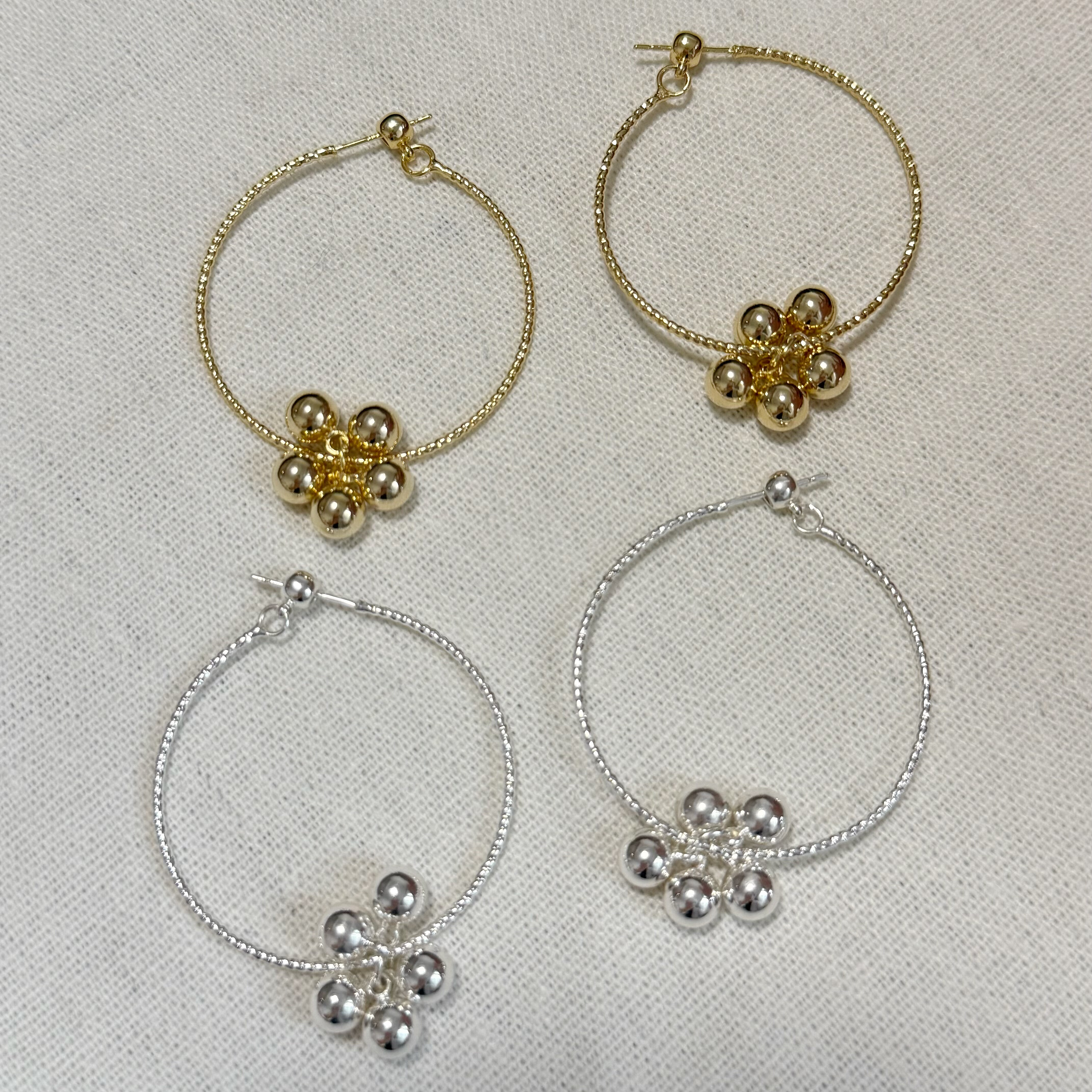 简约百搭金属球球耳圈女小众设计感个性独特精致时尚通勤耳环耳饰