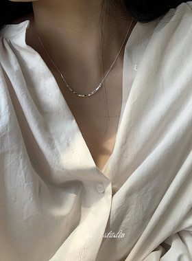 闪闪小方链冷淡风极简百搭锁骨链