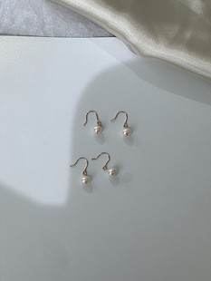 温柔天然淡水强光珍珠耳环美国14k包金法式轻奢气质不掉色耳钩女