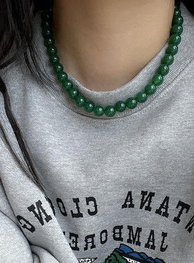 7A玛瑙项链纯银个性元宝扣高级感