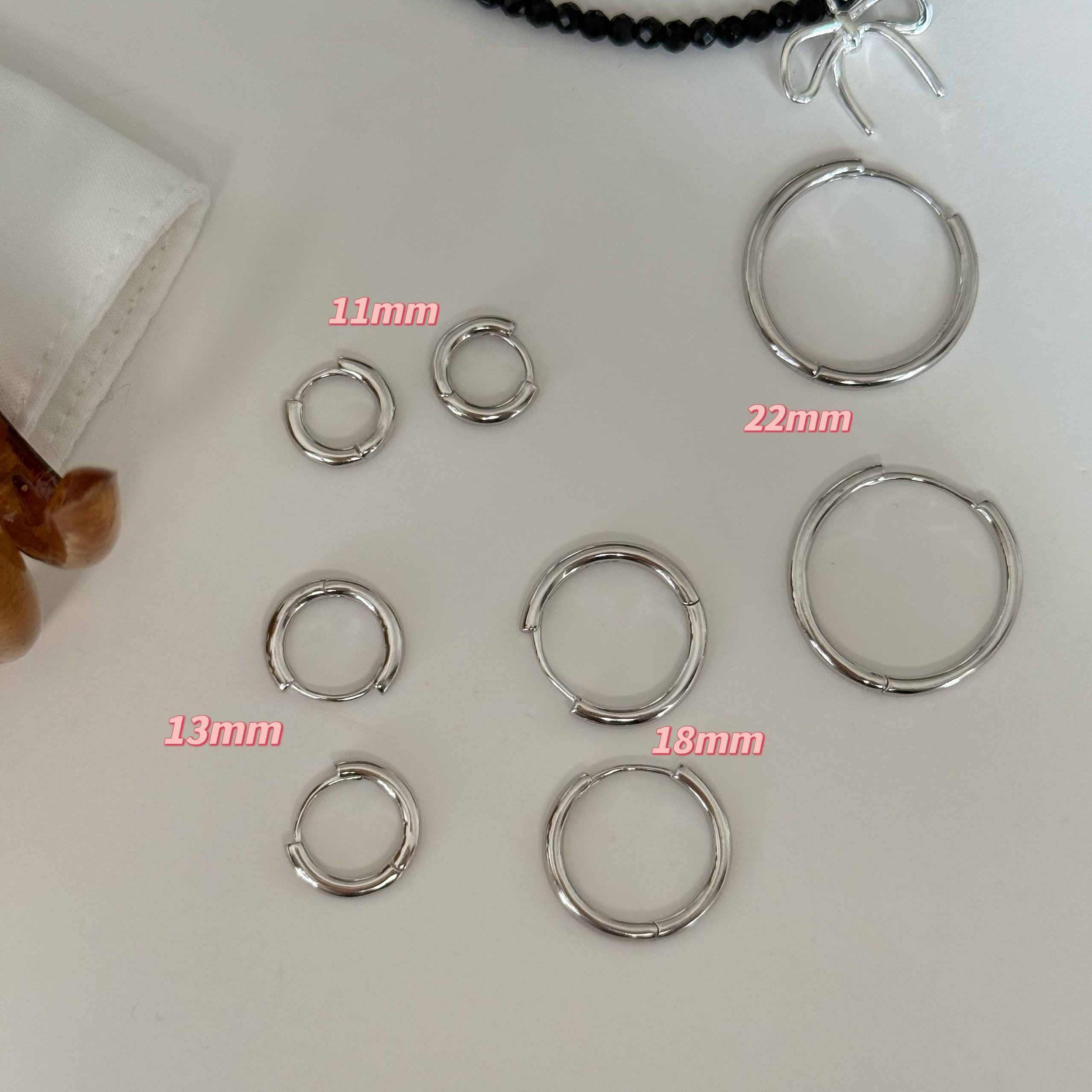 小众设计通体s925纯银气质百搭素圈耳环耳扣高级感几何圆环耳饰女