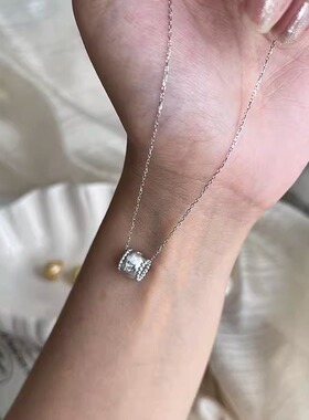 万花筒新款简约锁骨链S925纯银女