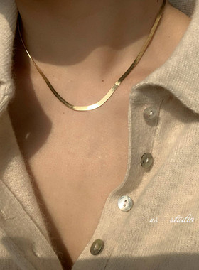 高定版意大利进口宽版女蛇骨链