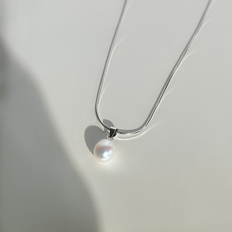 天然珍珠925纯银蛇骨链女可拆分