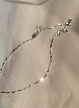 无钻胜有钻 通体925纯银高级感超闪项链女不掉色锁骨链素链手链