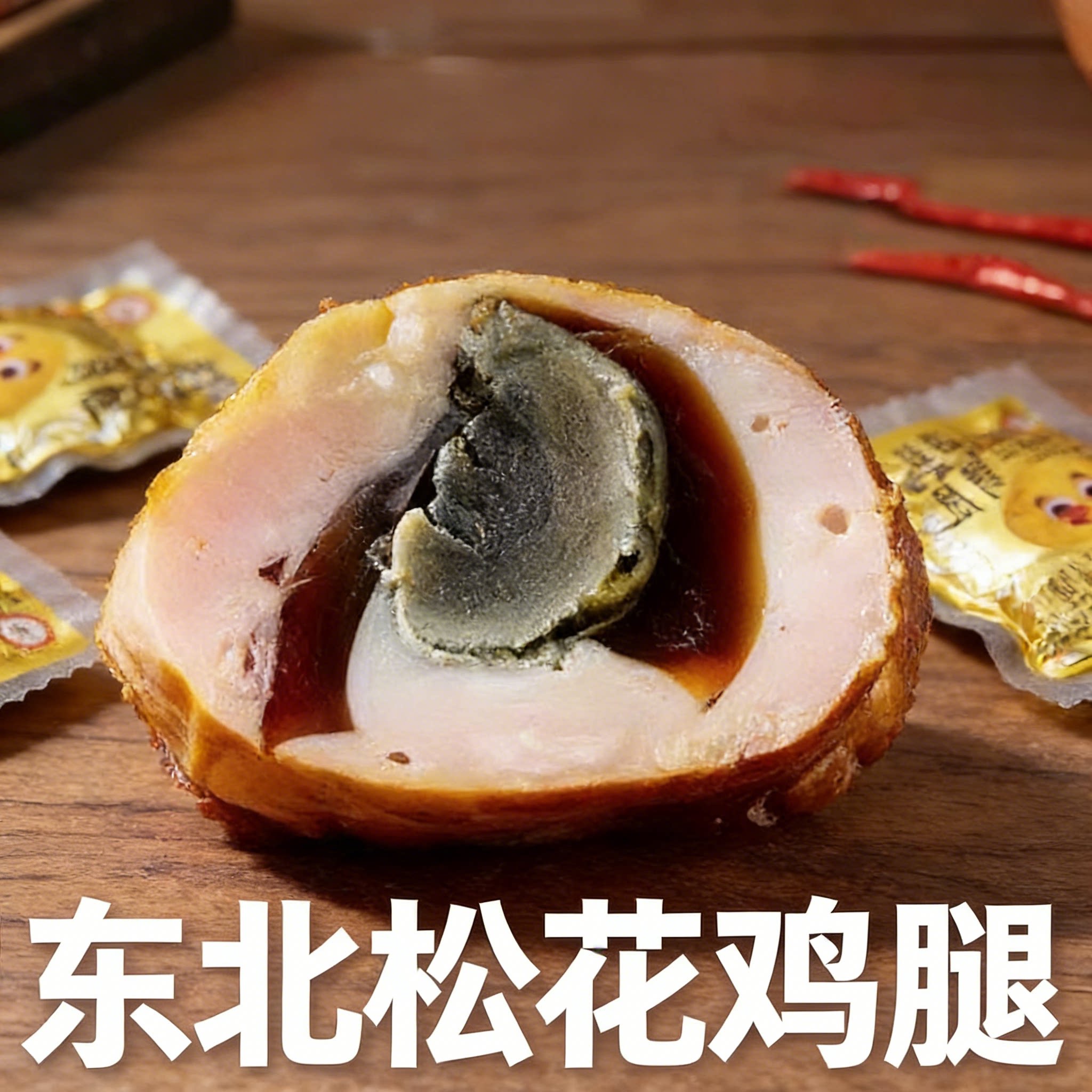 松花鸡腿东北特产鸡肉皮蛋肠哈尔滨风味开袋即食熟食下酒菜220g