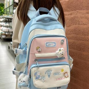 书包女生小学生高颜值ins风可爱轻便双肩包初中生高中大学生背包