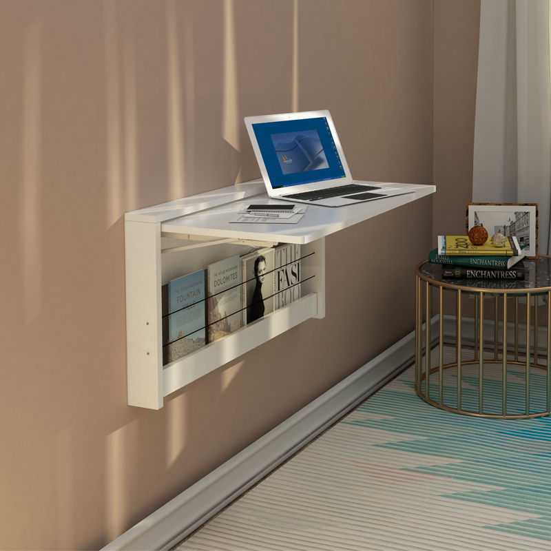 墙壁收纳桌蜗度实木可折叠