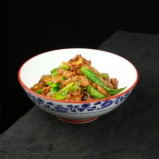 湘菜餐具圆碗小炒碗农家乐菜盘商用辣椒炒肉陶瓷中式饭店炒菜盘子