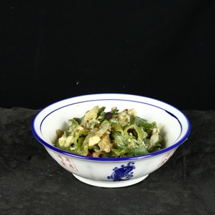 湘菜馆炒菜盘小炒肉碗斗碗商用釉下彩陶瓷圆形特色糖水铺子甜品碗