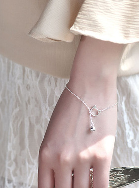 小清新流苏铃铛猫咪手链 日韩猫咪少女心ins超仙会响网红简约手饰