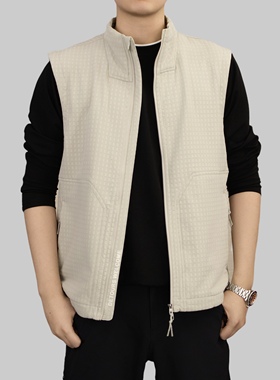 ReMake 春季新款纹理感techface方格纹云朵绒马甲 非lu