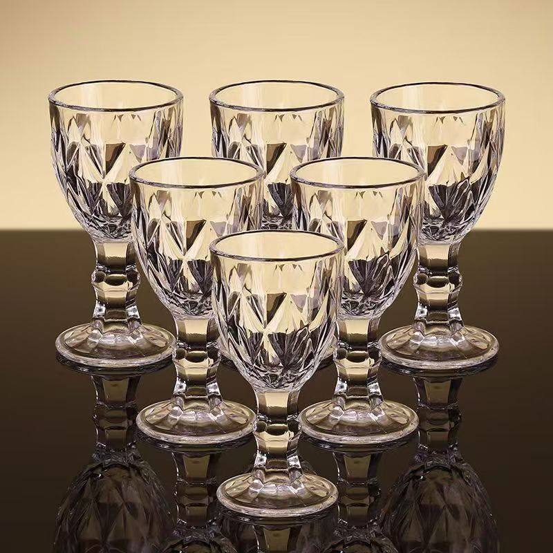6只高脚杯白酒杯烈酒杯50ml家用酒具套装玻璃杯高颜值简约品酒杯,餐饮具,白酒杯,淘宝优惠券,粉丝福利购,淘宝优惠卷