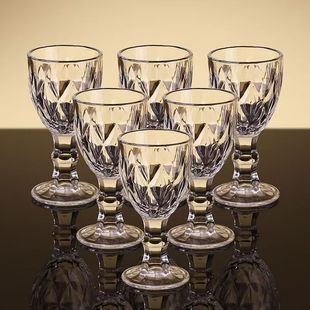 玻璃杯高颜值简约品酒杯 6只高脚杯白酒杯烈酒杯50ml家用酒具套装