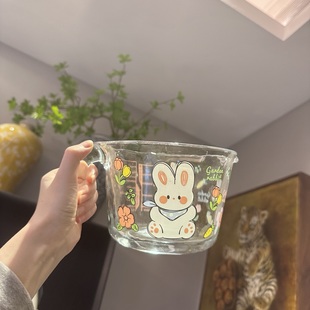 小兔子贴画玻璃手把量杯1000毫升