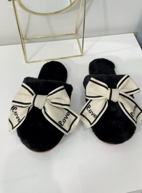 全包防滑韩式居家外穿蝴蝶结舒适