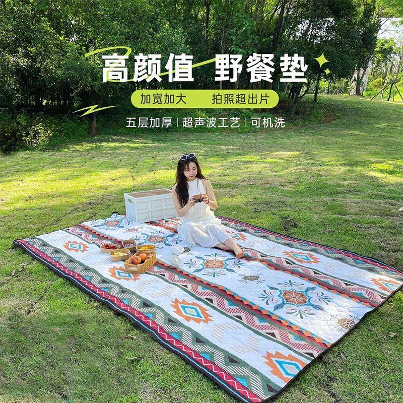 防水防潮防湿加厚铝膜野餐垫便携折叠爬行垫草地垫子户外野外地垫
