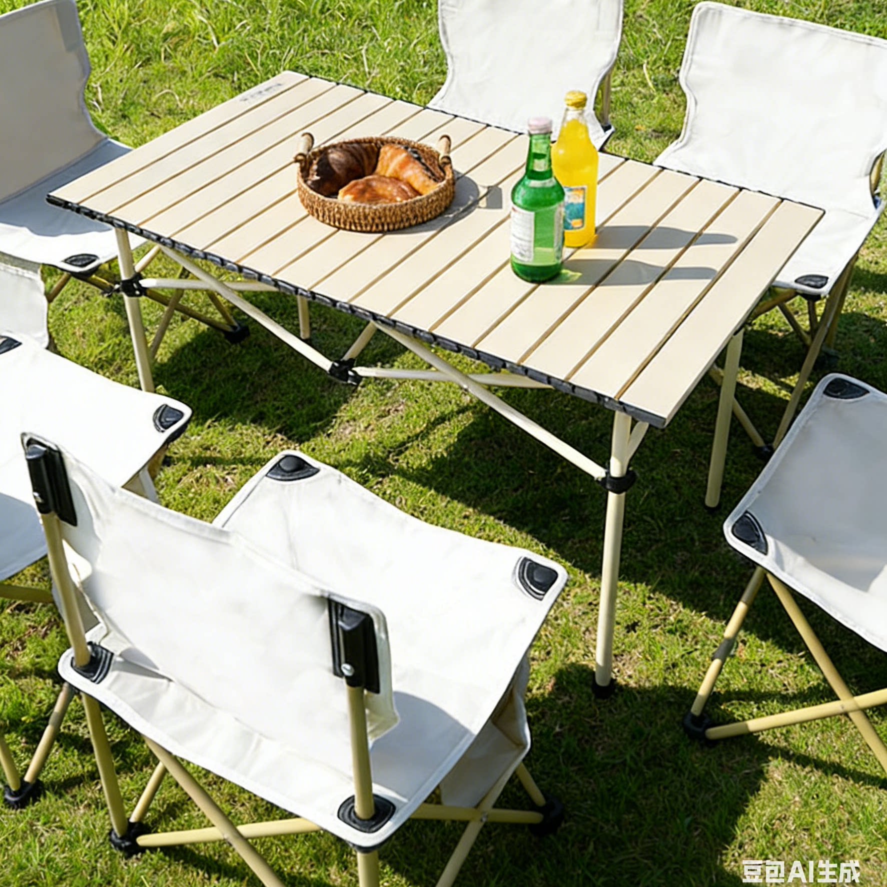 户外折叠桌椅套装便携露营野餐桌椅组合庭院休闲椅露营桌椅轻便