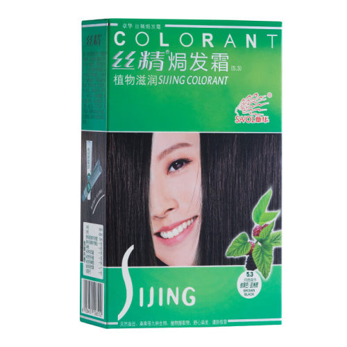 丝精焗发霜植物滋润型适合经常在家补染白发章华生态染发膏120ml